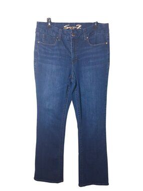 Seven7 Womens Bootcut Jeans Size 14 Dark Wash Stretch Denim Classic Style
